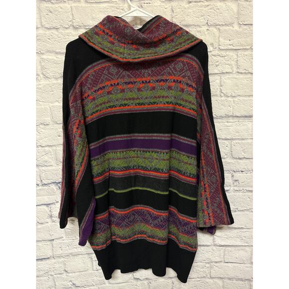 Lauren Ralph Lauren Wool Cashmere Blend Multicolor Cowl Neck Long Sweater SZ 3X - Picture 2 of 3